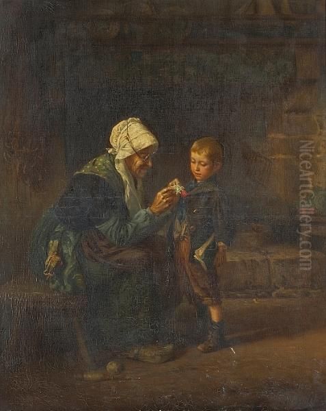 The Proud Little Warrior Oil Painting by Alfred Guillou