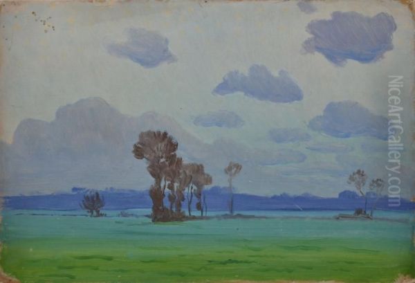 Plaine Bleutee Oil Painting by Charles Victor Guilloux