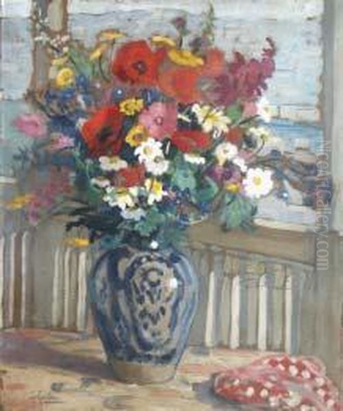 Vaso Con Fiori Oil Painting by Giuseppe Guindani