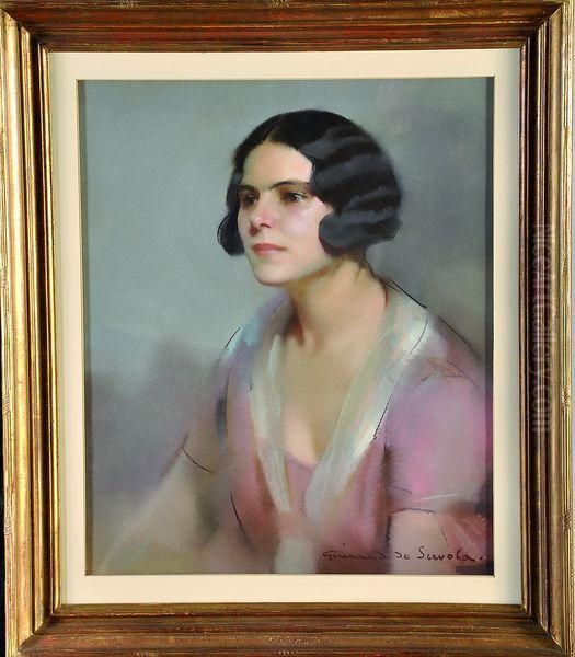 portrait De Femme Oil Painting by Lucien Victor Guirand De Scevola