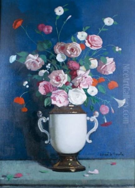 Grand Vase De Fleurs Oil Painting by Lucien Victor Guirand De Scevola