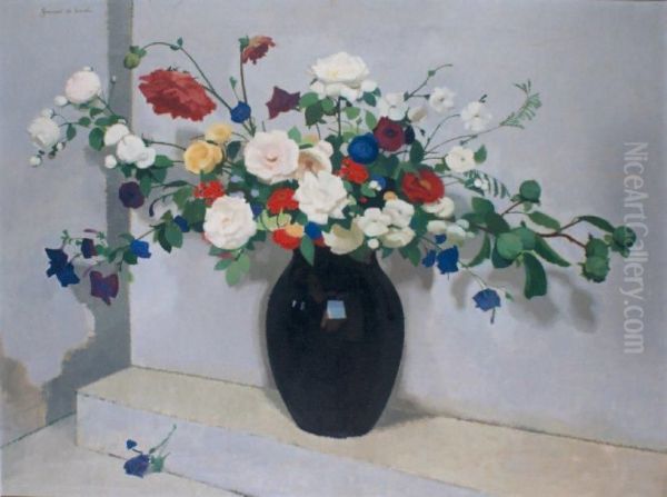 Grand Vase De Fleurs Oil Painting by Lucien Victor Guirand De Scevola