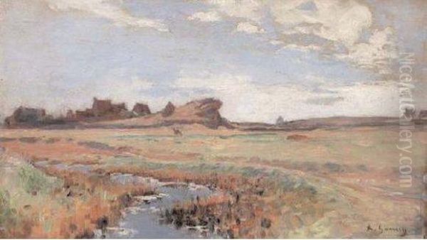 Paysage De Lande Bretonne Oil Painting by Adolphe Gumery