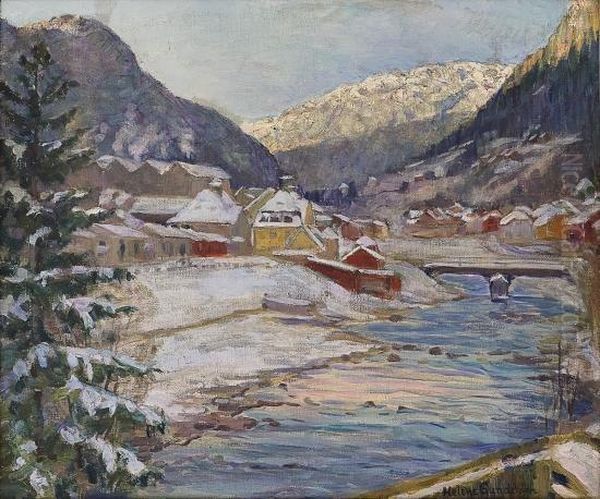 Fra Rjukan Oil Painting by Helene Gundersen