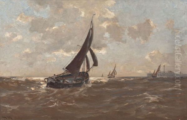 Segelboote Vor Ostende Oil Painting by Erwin Carl Wilhelm Gunther