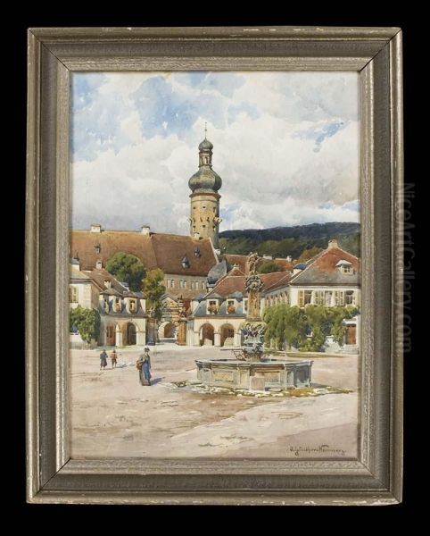 Weikersheim-baden Wurttemberg Oil Painting by Otto Gunther-Naumburg