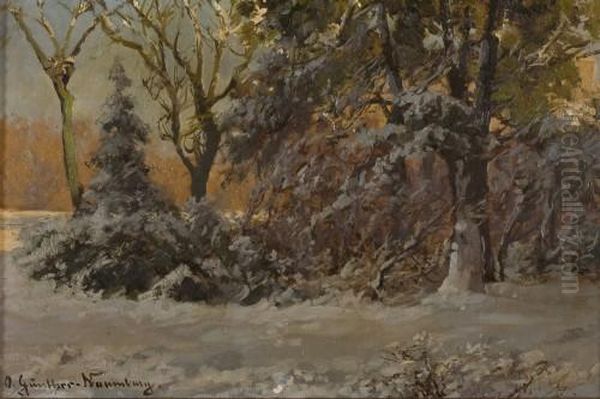 Charlottenbuger Schlosspark Im Winter Oil Painting by Otto Gunther-Naumburg