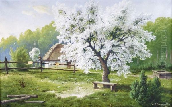 Pejzaz Wiosenny Oil Painting by Jozef Guranowski