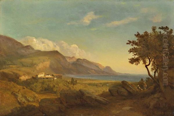 Blick Auf Dengardasee Oil Painting by Louis Gurlitt