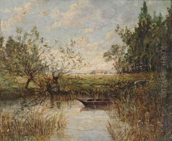 Barque Sur Une Riviere Oil Painting by Pierre Gusman