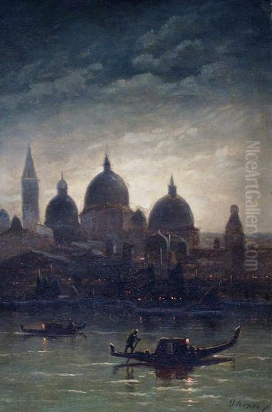 Venedig Bei Mondschein Oil Painting by Arndt Franz Gustav