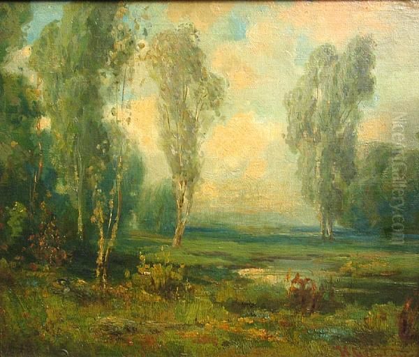 Summer Eucalyptus Oil Painting by Herman, Henry Gustavson