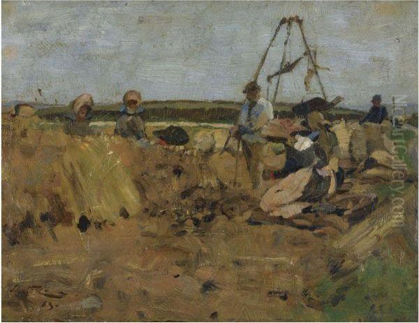 The Potato Pickers, Thornton Loch Oil Painting by James Guthrie