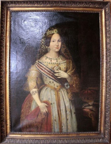 Retrato De La Reina Isabel Ii Oil Painting by Jose Gutierrez de la Vega