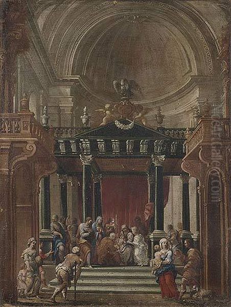 Circuncision De Jesus En El Templo Oil Painting by Francisco Gutierrez