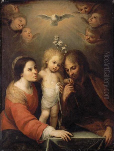 The Holy Family Oil Painting by Juan Simon Gutierrez