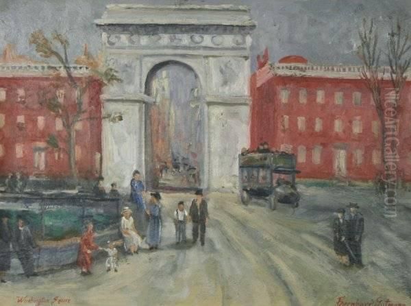 Washington Square Oil Painting by Bernhard Gutmann