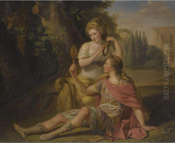 Rinaldo And Armida Oil Painting by Ludwig Guttenbrunn