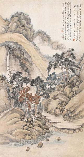 Landscape On Paper Oil Painting by Wu Guxiang