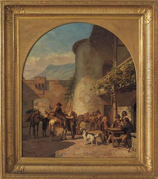 Il Ristoro Alla Locanda Oil Painting by Jean-Baptiste-Louis Guy