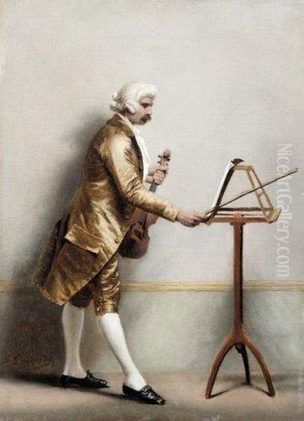 Le Violoniste Oil Painting by Giuseppe Guzzardi