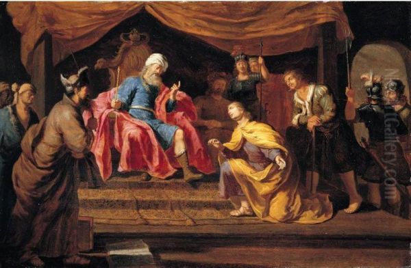 Joseph Interpreting Pharaoh's Dreams Oil Painting by Philip Gyselaer