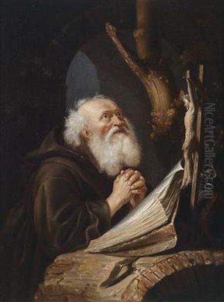 A Praying Hermit Oil Painting by Pieter Gysels