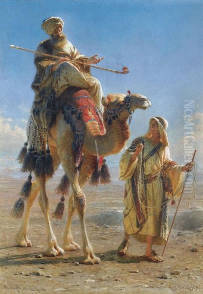 The Sheikh And His Guide Oil Painting by Carl Haag