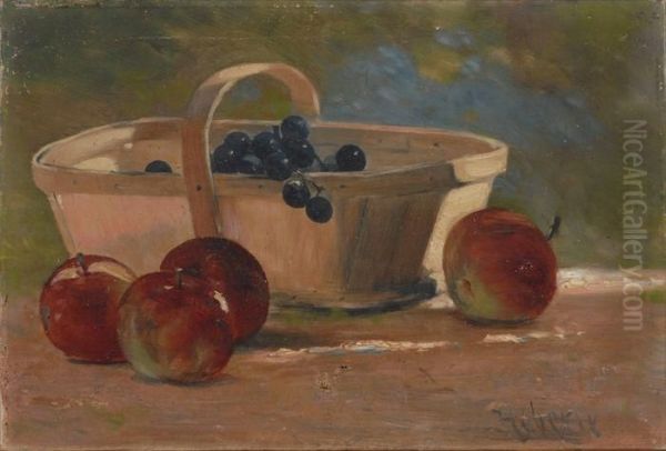 Grapes And Apples Oil Painting by John Haberle