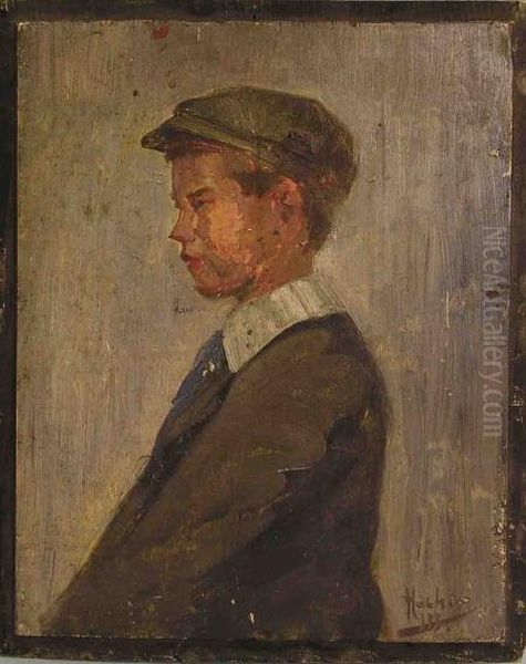 Portrait Eines Jungen Oil Painting by Adolf Hacker