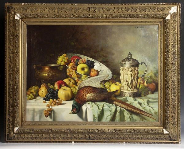 Still Life Oil Painting by Adolf Hacker