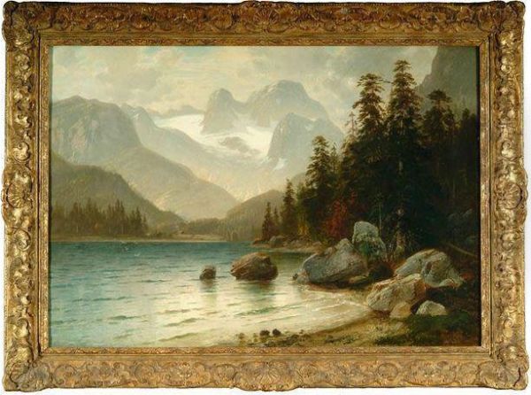 Tannengesaumter Gebirgssee Oil Painting by Horst Hacker