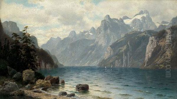 A Fjord Landscape Oil Painting by Horst Hacker