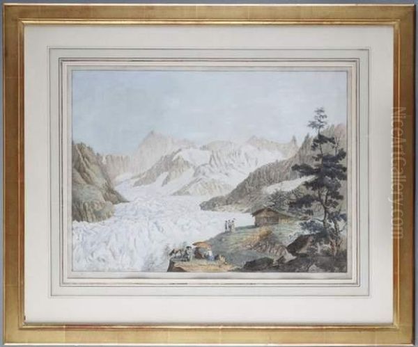 Vue De La Mer De Glace Et De L'hopital De Blain Oil Painting by Carl Ludwig Hackert