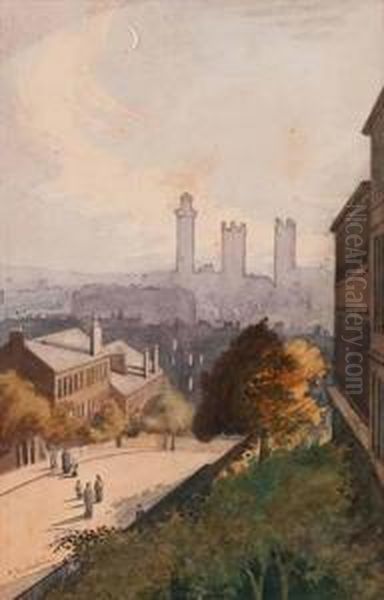 A View Of Edinburgh Oil Painting by William Hackstoun