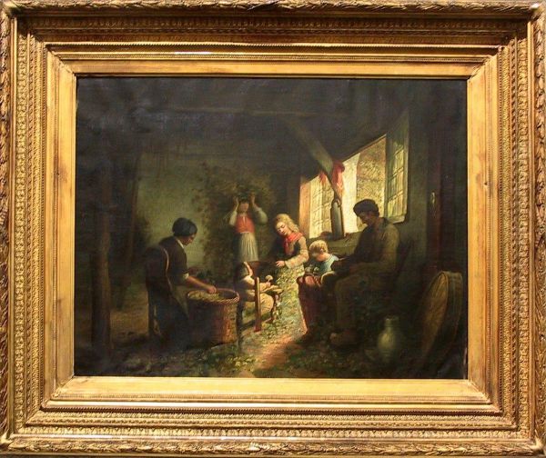 Category: Painting
 Description:de Hoppeplukkers Oil Painting by Paul Haesaert