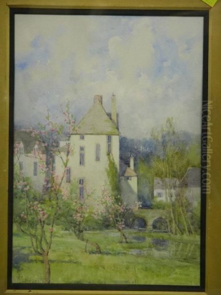 An Old Chateau, Quimperle, Brittany Oil Painting by Mary S. Hagarty