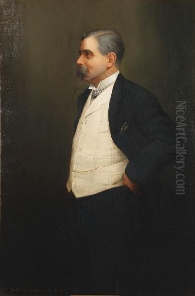 Portrait Of Godfrey Clark, Three Quarters Length With Ivory Waistcoat Oil Painting by Parker Hagarty