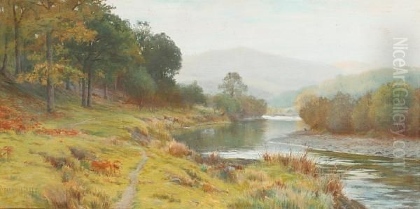 Rural River Landscape, And Another Similar Oil Painting by Parker Hagarty