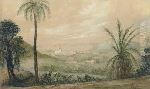 Emperor Pedro Ii's Fazenda Santa Cruz, Brazil Oil Painting by Friedrich Hagedorn