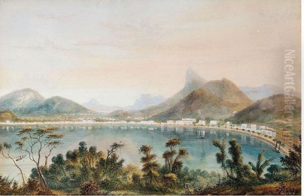 View At Rio De Janeiro This Lot Contains 1 Item(s). Oil Painting by Friedrich Hagedorn