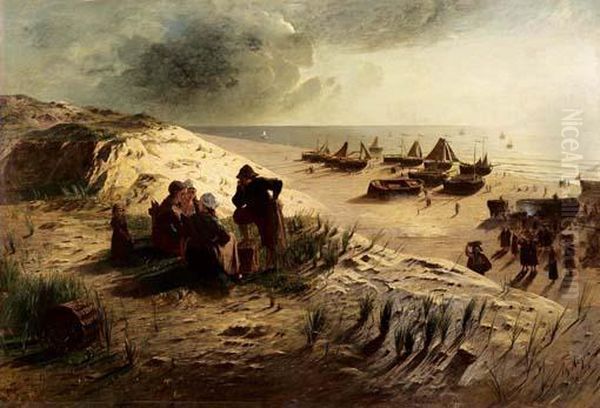 Il Ritorno Dei Pescatori Oil Painting by Theodor Joseph Hagen