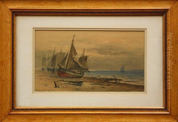 Boat Scene Oil Painting by Nels Hagerup