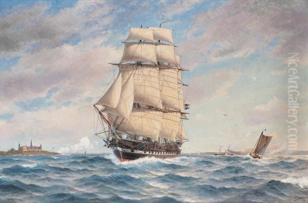 Norrkoping Off Kronborg Castle Athelsingor Oil Painting by Jakob Hagg