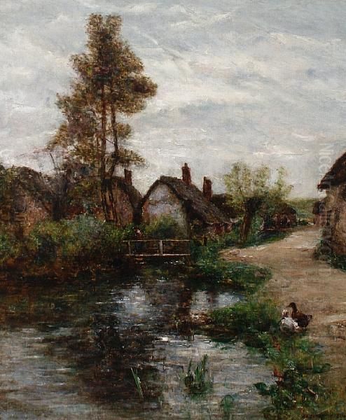 The Village Stream Oil Painting by Joshua Anderson Hague