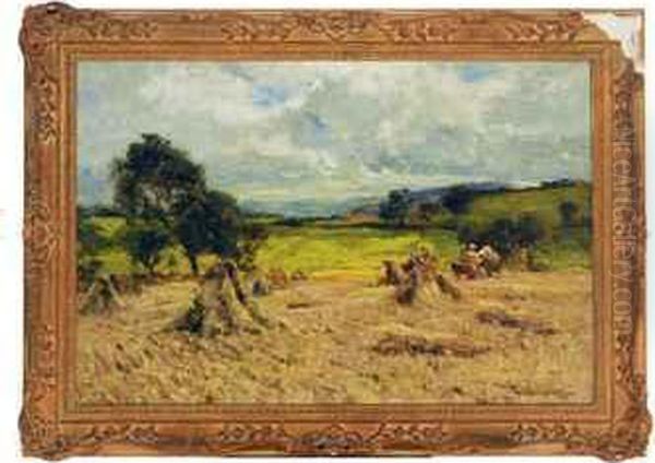 Haystacks Oil Painting by Joshua Anderson Hague