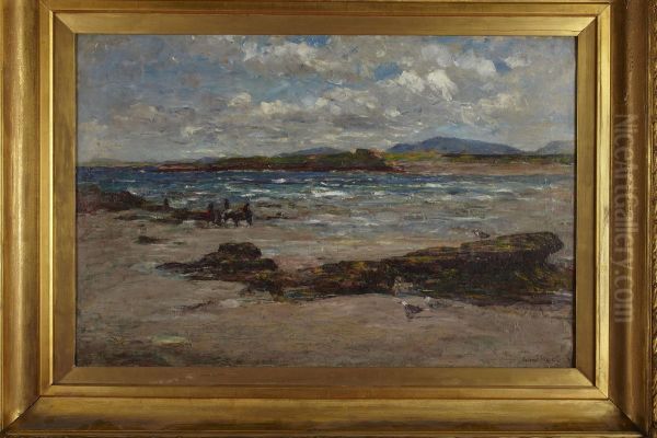 Gathering Seaweed Oil Painting by Joshua Anderson Hague