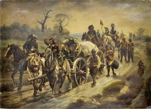 Wohl Darstellung Aus Dem Dreisigjahrigen Krieg Oil Painting by Josef Haier