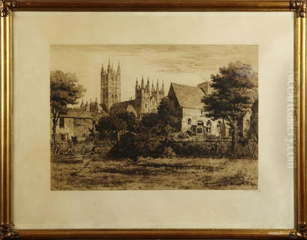 Canterbury Oil Painting by Axel Herman Haig