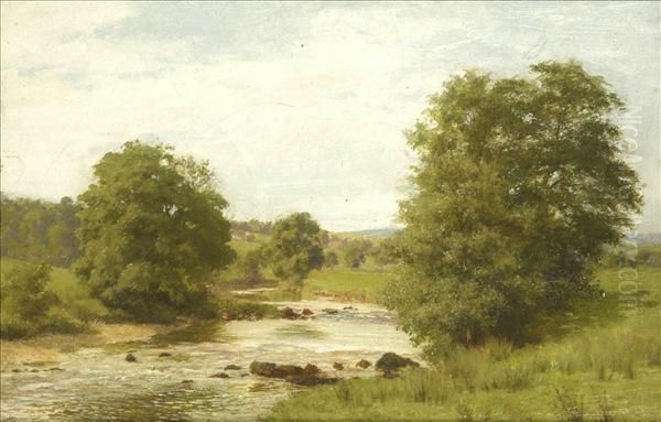 Upstream Oil Painting by Thomas Waterman Wood